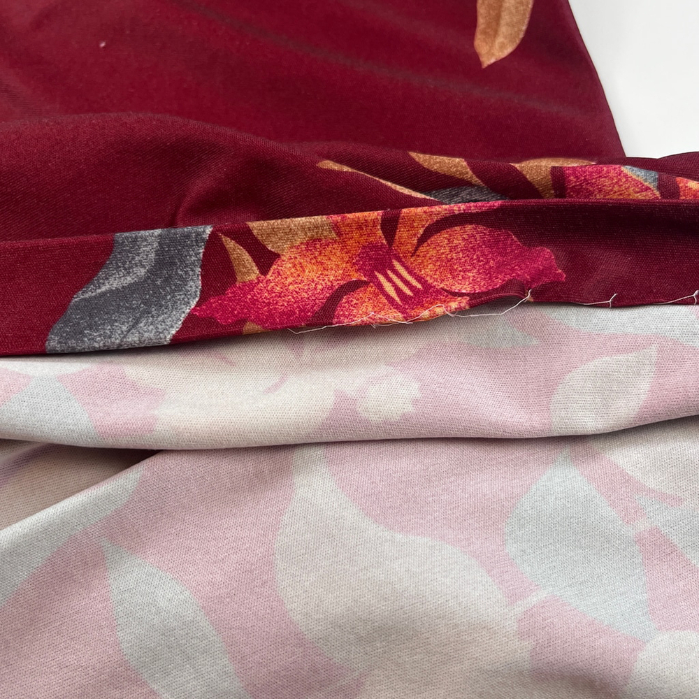 Vintage Heiress Judy Gail women robe burgundy floral size M - Picture 8 of 12